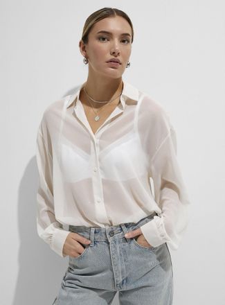 For Love & Lemons 2024 Jean Blouse White, Size 1X