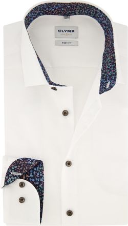 Olymp business overhemd extra slim fit wit effen