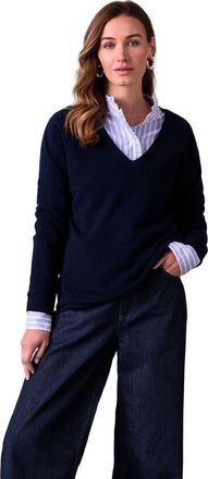 Celtic & Co. Geelong Wool Slouch V-Neck Sweater in Dark Navy at Nordstrom, Size X-Small