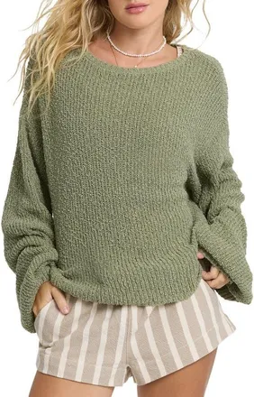 Billabong Open Air Crewneck Sweater in Army Green at Nordstrom, Size X-Small