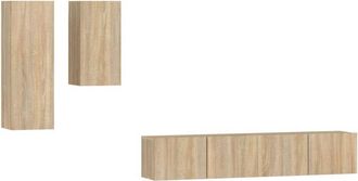 vidaXL Vidaxl - Set De Muebles Para Tv 4 Pzas Madera Contrachapada Roble Sonoma