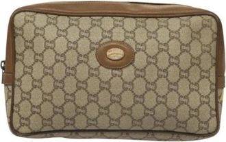Gucci Pre-owned Leather clutches - Dames - Vintage Clutch - Beige - ONE Size - Leer - Vintage
