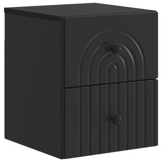 vidaXL Mesita De Noche De Pared Con Caj&oacute;n Negro 33 X 34,5 X 40 Cm Vidaxl
