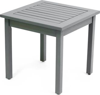 Jonathan Y Designs Archer 18.9 Modern Classic Square Slatted Solid Acacia Wood Indoor/Outdoor Adirondack Side Table in Gray at Nordstrom