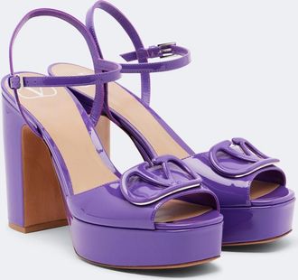 Valentino Garavani VLogo patent leather platform sandals