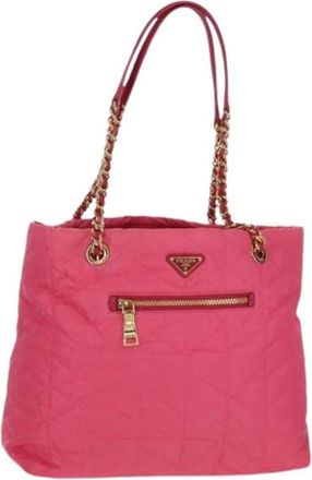 Prada Pre-owned Shoulder Bags, female, Pink, Size: ONE SIZE Pre-owned Vintage Tote Bag