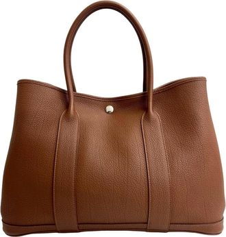 Herm&egrave;s Brown Negonda Leather Handbag Tote Bag (Pre-Owned)