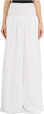 NÜ Denmark Broeken, Dames, Wit, S, Katoen, High-waist Katoenen Broek