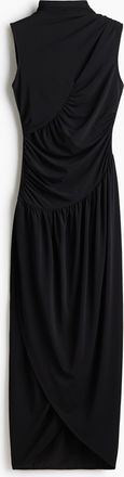 H&M Drapiertes Kleid mit Turtleneck - Schwarz