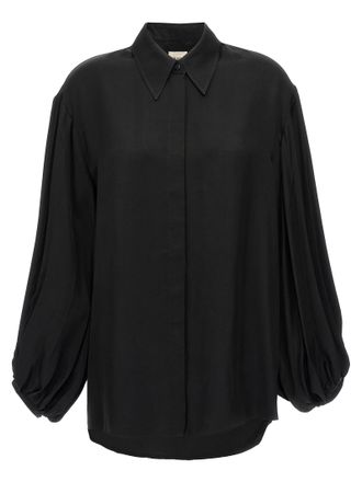 Khaite Black Cupro Womens Blouse