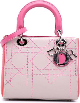 Dior Pre-owned Dior Medium Tricolor Lambskin Macrocannage Stitched Lady Ladies KJRG6W364K3TA8JP