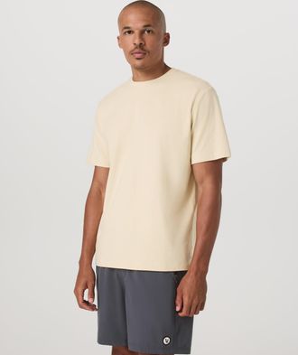 Vuori Clothing Short Sleeve Vuori Heavyweight Cotton T-Shirt - Relaxed Fit | Sandstone | Medium