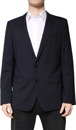 Dolce & Gabbana Mens MARTINI Dark Blue Wool SingleBreasted Mens Blazer