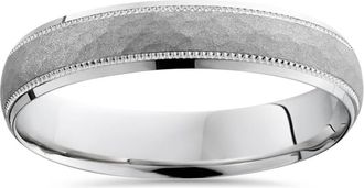 Pompeii3 4mm Hammered 950 Platinum Wedding Band Free Sizing Size Selectable