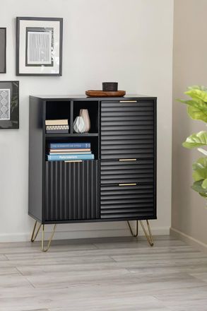 Julian Bowen Murano 2 Door 2 Drawer Cabinet in Black