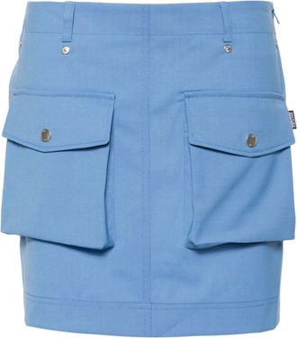 Moschino cargo-pockets miniskirt - women - Viscose/Elastane/Acetate/Polyester/Wool - 38 - Blue