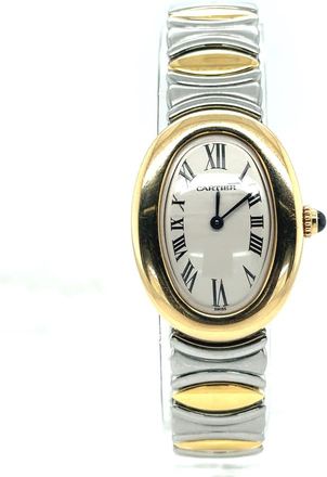 Cartier Pre-owned Cartier Baignoire Quartz Silver Dial Ladies Watch W40002F2