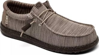 Hey Dude Mens Wally Stretch Sox Slip-On Casual Moccasin Sneakers In Dark Taupe