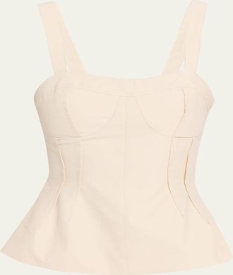 SIMKHAI April Cotton Faille Bustier Top