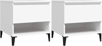 vidaXL Side Tables 2 pcs White 50x46x50 cm Engineered Wood Vidaxl