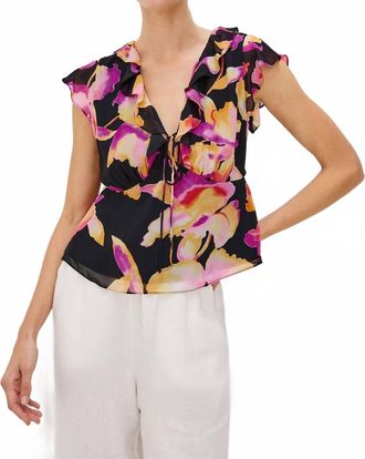 Rails Carmine Ruffled Top In Dusk Orchid