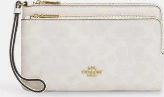 Coach Double Zip Wallet In Signature Canvas