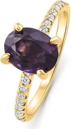 Pompeii3 2Ct Amethyst & Diamond Anniversary Engagement Ring 10k Gold Lab Grown