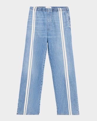 Rag & Bone Featherweight Logan Wide-Leg Denim Track Pants