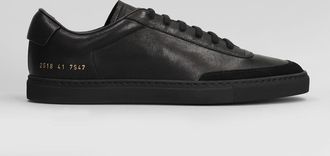 Common Projects Court Classic Sneakers In Black Suede And Leather