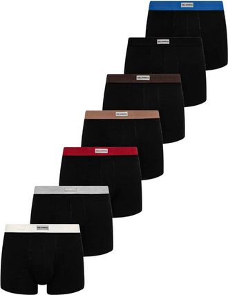 Karl Lagerfeld Ondergoed, Heren, Zwart, M, Katoen, Logo Tab Elastische Boxershorts 7-Pack