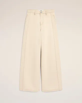 Ami White Cotton Super Wide Fit Jeans White - 25 - for Women