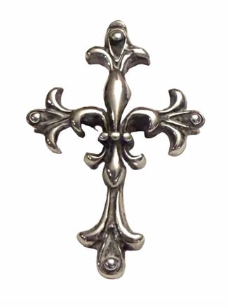 Madison New York Womens Heritage Fleur De Lis Cross Earrings In Silver