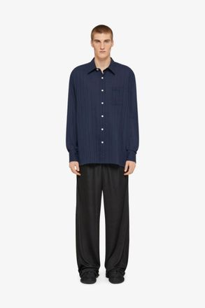Givenchy Pinstriped Cotton Shirt - Navy