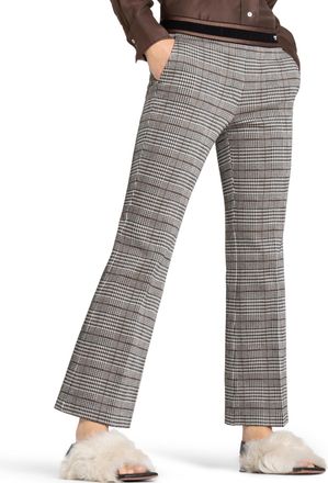 Cambio Francoise Check Crop Pant In Black/cream/brown