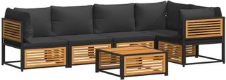 vidaXL Set De Sof&aacute;s De Jard&iacute;n Con Cojines 6 Pzas Madera Maciza Acacia Vidaxl