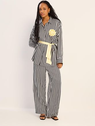 Sleeper 3D rose and stripe satiny pyjama set