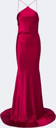 Alex Perry Halterneck silk satin gown