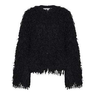 Fendi Lange Cashmere en Mohair Jas - Dames - Jassen - Zwart - Maat: XS Mohair