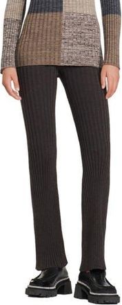 Sandro Palerme Rib Knit Pants in Ice Brown at Nordstrom Rack, Size 10 Us / 42 Fr