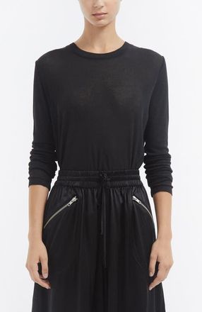 Co Crewneck Long Sleeve in Cotton Jersey in Black at Nordstrom, Size Xx-Small