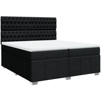 vidaXL Vidaxl - Cama Box Spring Con Colch&oacute;n Tela Negro 200x200 Cm