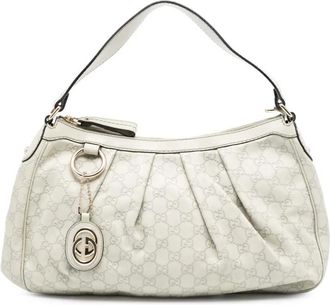 Gucci Borsa a spalla Sukey Guccissima 2016-2025 - Bianco