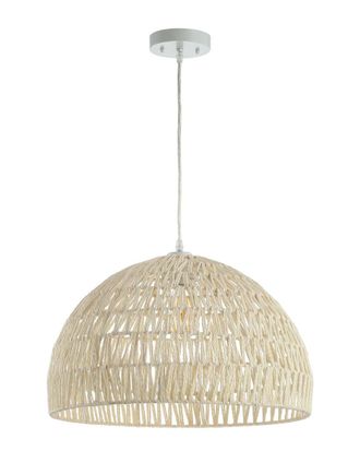 Jonathan Y Designs Jonathan Y Campana 20In Woven Rattan Dome Led Pendant