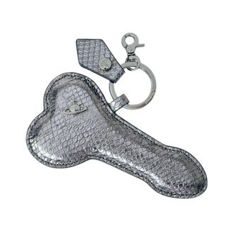 Vivienne Westwood Keyrings, female, Gray, Size: ONE SIZE Leather Keyring