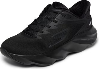 Skechers Womens Aero Burst Hands Free Slip-Ins Running Shoe, Black/Black, 7.5