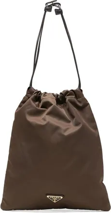 Prada Logo-plaque Drawstring Tote Bag
