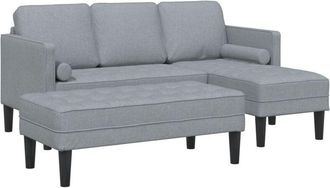 vidaXL Vidaxl - Sofa Set 2 pcs Light Grey 173 x 131 x 67 cm Fabric