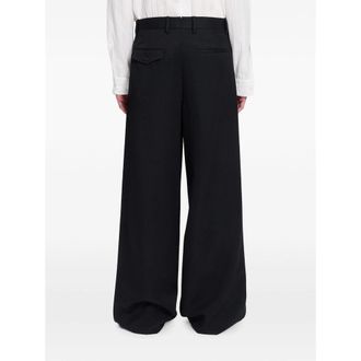 Ann Demeulemeester Wide-Leg Virgin Wool Trousers - Black