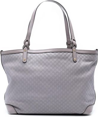 Gucci Pre-owned Womens Medium Microguccissima Craft Tote - Grey Leather - One Size