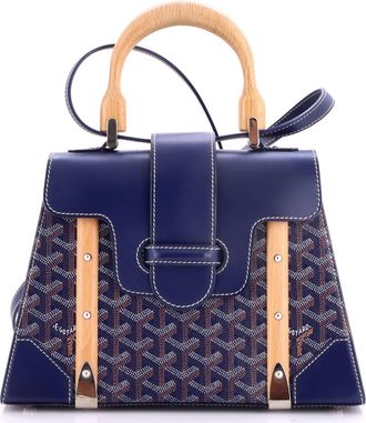 Goyard Saigon Top Handle Bag Coated Canvas with Leather PM